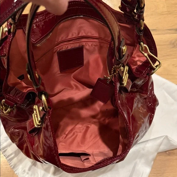 Vintage Coach Madison Burgundy Patent Leather Satchel